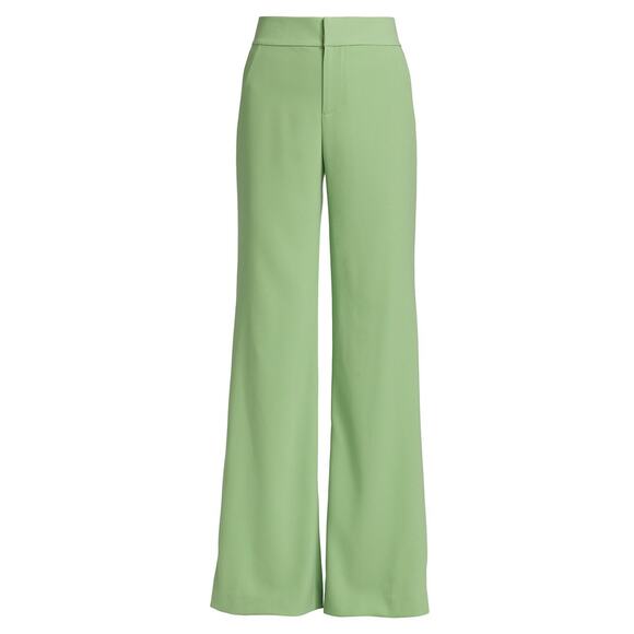 Alice + Olivia 'Deanna' Green Triacetate Slim-Fit Bootcut Pants Size 0